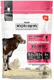 Wiejska Zagroda Adult Monoprotein Wołowina Sucha Karma dla kota op. 800g