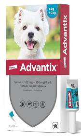Elanco Advantix Krople na kleszcze i pchły dla psa 4-10kg op. 1ml (4 pipety)