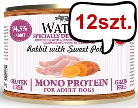 Wataha Mono Adult Rabbit&Sweet Potato Mokra Karma dla psa op. 185g Pakiet 12szt.