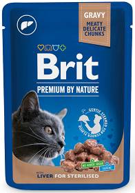 Brit Premium Sterilised Liver Chunks Mokra Karma dla kota op. 100g