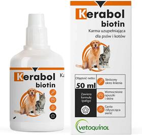 Vetoquinol Kerabol Biotin Preparat na sierść dla psa i kota op. 50ml 