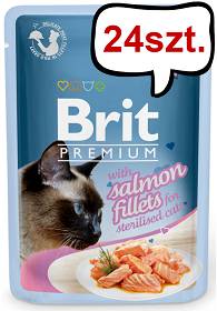 Brit Premium Sterilised Salmon Fillets Mokra Karma dla kota op. 85g PAKIET 24szt.