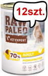 VetExpert Raw Paleo Pate Adult Indyk Mokra Karma dla psa op. 400g Pakiet 12szt.