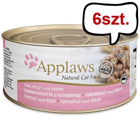 Applaws Natural Cat Food Tuńczyk z krewetkami Mokra Karma dla kota op. 70g PUSZKA Pakiet 6szt.