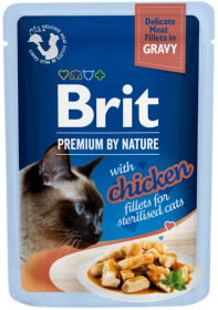 Brit Premium Sterilised Chicken Fillets GRAVY Mokra Karma dla kota op. 85g [Data ważności: 05.04.2026]