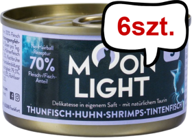 Moonlight Dinner nr 3 Tuńczyk, kurczak i kałamarnica Mokra Karma dla kota op. 80g Pakiet 6szt.