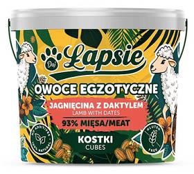 Łapsie Owoce Egzotyczne Mięsne kostki z Jagnięciną i daktylem dla psa op. 160g