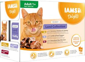 Iams Delights Land Collection in Gravy Mokra Karma dla kota op. 12x85g