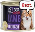 John Dog Adult Lamb Mousse Mokra Karma dla kota op. 200g Pakiet 6szt.