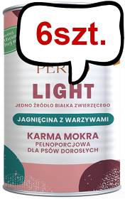 Perro Light Jagnięcina z warzywami Mokra Karma dla psa op. 400g Pakiet 6szt.