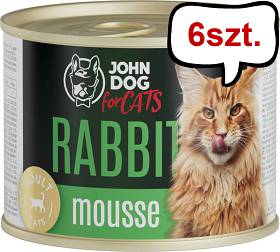 John Dog Adult Rabbit Mousse Mokra Karma dla kota op. 200g Pakiet 6szt.