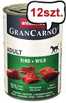 Animonda GranCarno Adult wołowina z dziczyzną Mokra Karma dla psa op. 400g Pakiet 12szt.