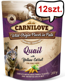 Carnilove Adult Quail&Yellow Carrot Mokra Karma dla psa op. 300g Pakiet 12szt. SASZETKA