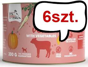 Syta Micha Chef Junior Veal Mokra Karma dla psa op. 200g Pakiet 6szt.