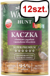 Wataha Hunt Junior Kaczka z batatami, jagodami i mniszkiem lekarskim Mokra Karma dla psa op. 400g Pakiet 12szt.
