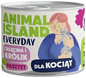 Animal Island Everyday Kitten Cielęcina i królik Mokra Karma dla kociąt op. 185g
