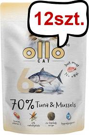 Ollo Cat Nr 6 Tuna&Mussels Mokra Karma dla kota op. 85g Pakiet 12szt.