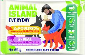 Animal Island Everyday Veal&Poultry with Liver in Broth Jelly Mokra Karma dla kota op. 4x85g