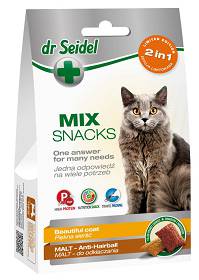 Dr Seidel Przysmak Smakołyki Mix 2w1 na piękną sierść i odkłaczanie dla kota op. 60g