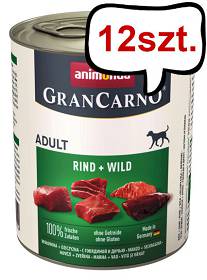 Animonda GranCarno Adult wołowina z dziczyzną Mokra Karma dla psa op. 800g Pakiet 12szt.