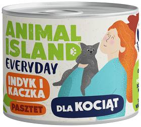 Animal Island Everyday Kitten Indyk i kaczka Mokra Karma dla kociąt op. 185g