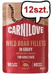 Carnilove Cat Adult Wild Boar Fillets in Gravy Mokra Karma dla kota op. 85g Pakiet 12szt.
