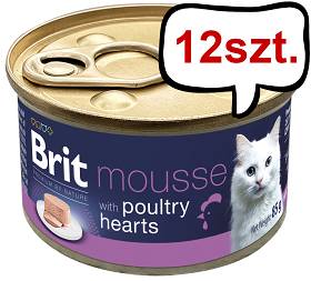 Brit Premium by Nature Cat Mousse Poultry heart Mokra Karma dla kota op. 85g Pakiet 12szt.