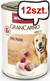 Animonda GranCarno Adult wieprzowina z indykiem Mokra Karma dla psa op. 400g Pakiet 12szt.