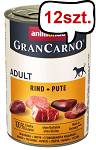 Animonda GranCarno Adult wołowina z indykiem Mokra Karma dla psa op. 400g Pakiet 12szt.