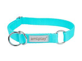 Amiplay Obroża półzaciskowa Samba dla psa rozm. M (25-40cm) kolor turkusowy