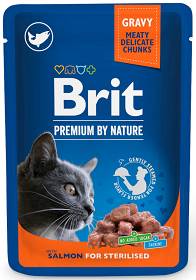 Brit Premium Sterilised Salmon Chunks Mokra Karma dla kota op. 100g