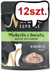 Nekko Supreme Adult Makrela z doradą w galaretce Mokra Karma dla kota op. 70g Pakiet 12szt.
