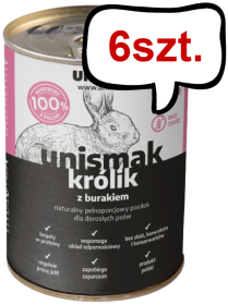 Uniszki Unismak Adult Królik Mokra Karma dla psa op. 410g Pakiet 6szt.