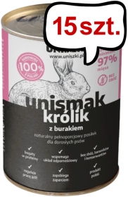 Uniszki Unismak Adult Królik Mokra Karma dla psa op. 410g Pakiet 15szt.