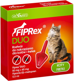 Fiprex Spot On Duo Krople na kleszcze i pchły dla kota i fretki op. 1szt. WYPRZEDAŻ