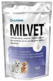 Eurowet Mleko w proszku Milvet dla szczeniąt i kociąt op. 100g