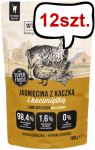 Wiejska Zagroda Jagnięcina z kaczką i kocimiętką Mokra Karma dla kota op. 100g Pakiet 12szt.
