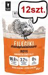 Wiejska Zagroda Monoproteinowe Fileciki Indyk Mokra Karma dla kota op. 85g Pakiet 12szt.