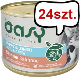 Oasy One Protein Puppy Mini Salmon mokra karma dla szczeniąt op. 200g Pakiet 24szt.