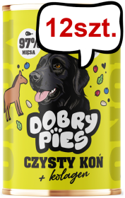 Dobry Pies Monoprotein Adult Czysty koń Mokra karma dla psa op. 400g Pakiet 12szt.