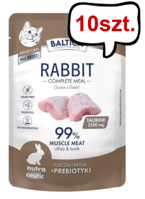 Baltica Nutraceutic Adult Kurczak z królikiem Mokra karma dla kota op. 100g SASZETKA Pakiet 10szt.