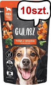 Pan Mięsko Adult Gulasz z indykiem i cielęciną Mokra Karma dla psa op. 150g Pakiet 10szt.