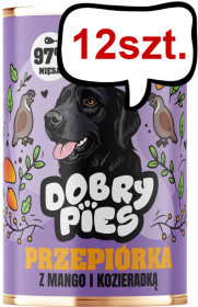 Dobry Pies Adult Przepiórka z mango i kozieradką Mokra karma dla psa op. 400g Pakiet 12szt.