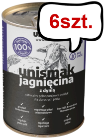 Uniszki Unismak Adult Jagnięcina Mokra Karma dla psa op. 410g Pakiet 6szt.