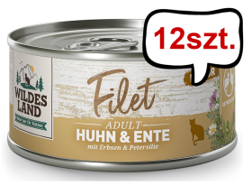Wildes Land Cat Filety z kurczaka i kaczki dla kota op. 80g Pakiet 12szt.