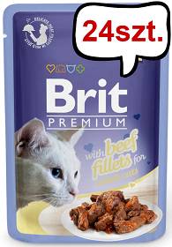 Brit Premium Adult Beef Fillets JELLY Mokra Karma dla kota op. 85g PAKIET 24szt.