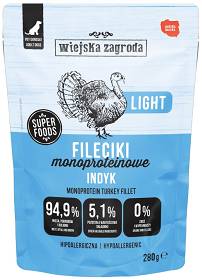 Wiejska Zagroda Adult Fileciki Monoproteinowe LIGHT Indyk Mokra Karma dla psa op. 280g