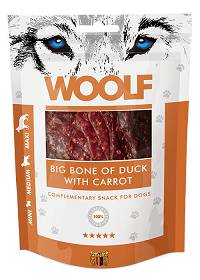 Woolf Przysmak Big Bone of Duck with Carrot dla psa op. 100g
