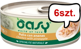 Oasy Natural Chicken with Pineapple Adult mokra karma dla kotów op. 70g Pakiet 6szt.