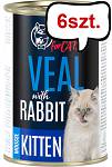 John Dog Kitten Veal with Rabbit Mousse Mokra Karma dla kociąt op. 400g Pakiet 6szt. WYPRZEDAŻ
